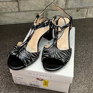 New in Box, Alex Marie, Darlene dress heeled sandal, black combo